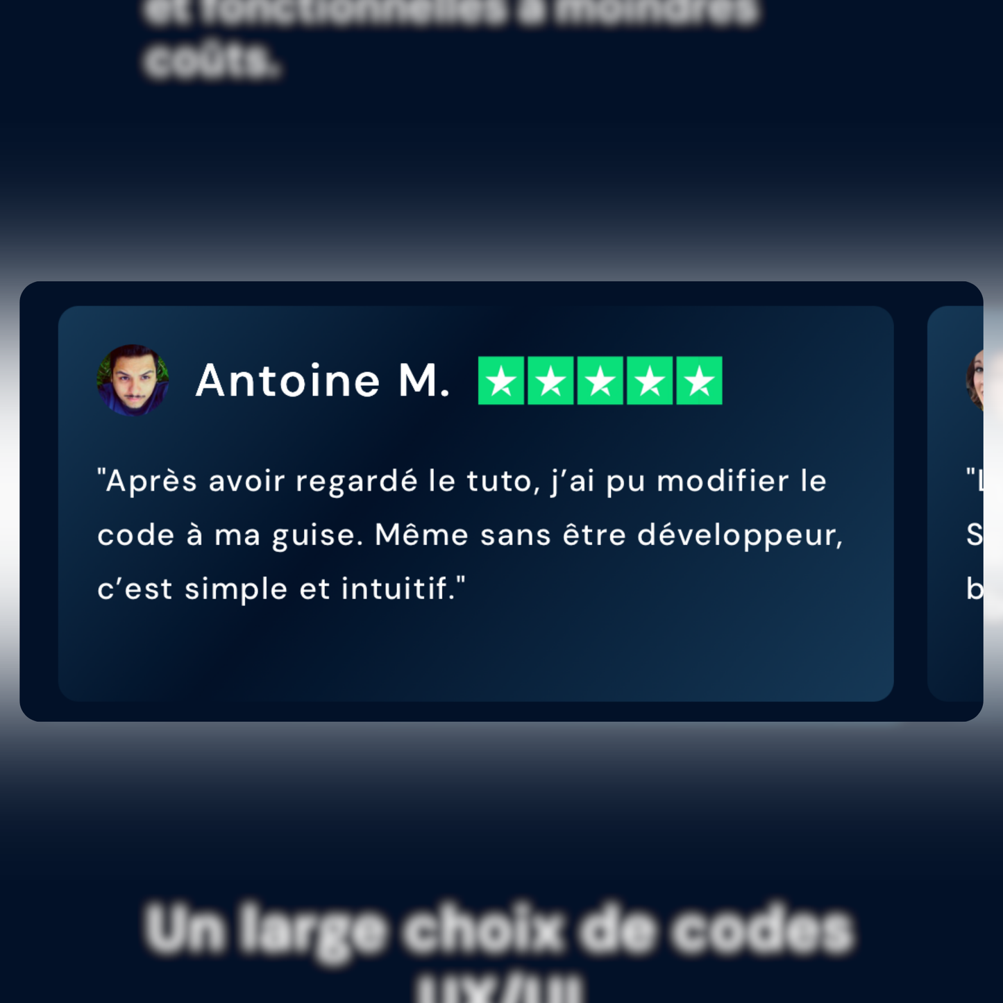 N°30｜Carrousel avis TrustPilot